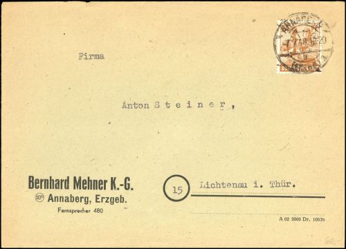 1948, SBZ Handstempel Bezirk 27, 174 V, Brief