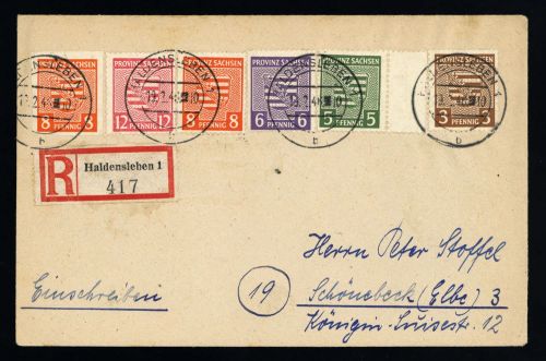 1946, SBZ Provinz Sachsen, 70 X u.a., Brief