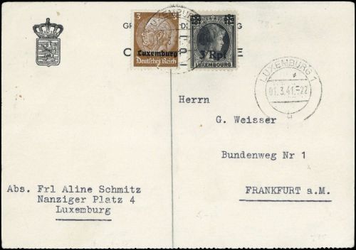 1941, Deutsche Besetzung II. WK Luxemburg, 1, 17, Brief