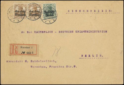 1917, Deutsche Besetzung I. WK Polen, 11 (2) u.a., Brief
