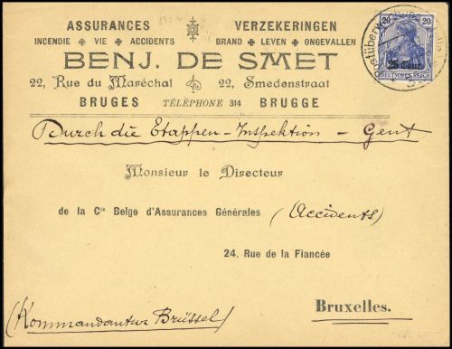 1917, Deutsche Besetzung I. WK Etappengebiet West, 6, Brief