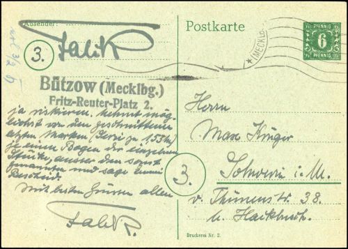 1945, SBZ Mecklenburg Vorpommern, P 6, Brief