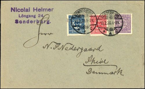 1920, Deutsches Abstimmgeb. Schleswig, 4, 6, 9, Brief