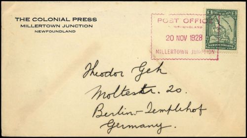 1928, Neufundland, 129, Brief