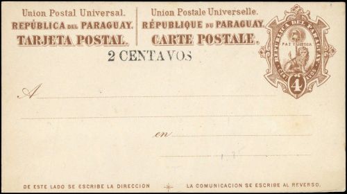 1883, Paraguay, P 5 F, Brief