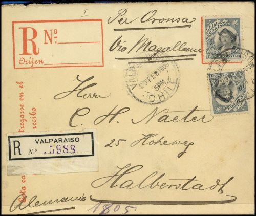 1900, Chile, EU 2 u.a., Brief
