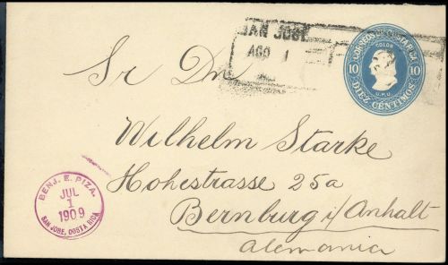 1907, Costa Rica, U 8, Brief