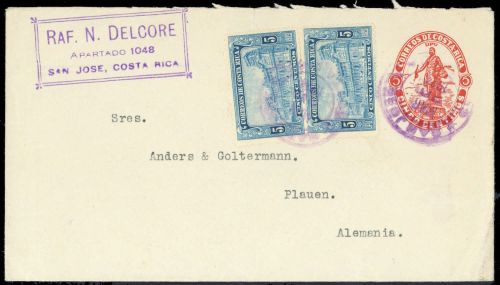1923, Costa Rica, U 13 u.a., Brief