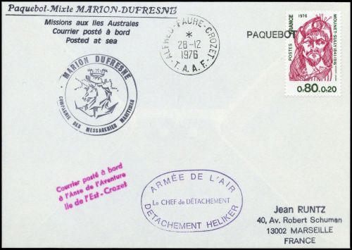 1976, Französische Gebiete in der Antarktis, Fr 1986, Brief