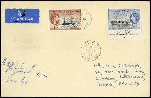 1960, Falkland Abhänige Gebiete E Allg. Ausgaben, 24, 28, Brief