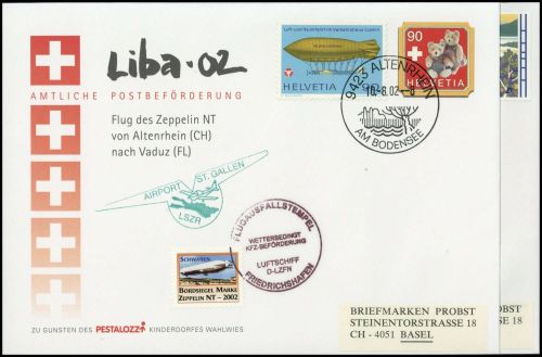 2002, Zeppelin,Zeppelinpost NT, LZ07 D-LZFN, Brief