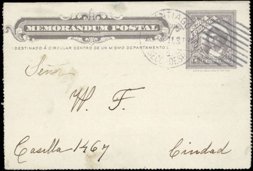 1908, Chile, K 4, Brief