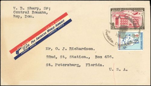 1944, Dominikanische Republik, 448 u.a., Brief