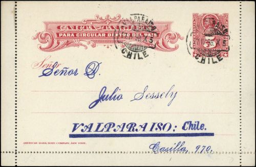1897, Chile, K 3, Brief