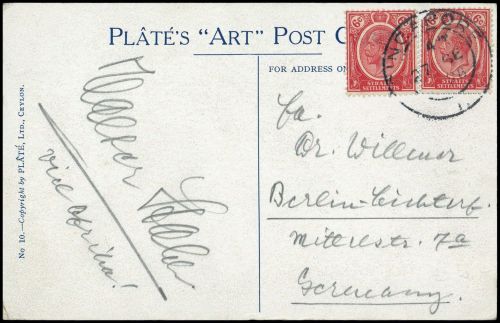 1927, Malaiische Staaten Straits Settlements, 180 b (2), Brief