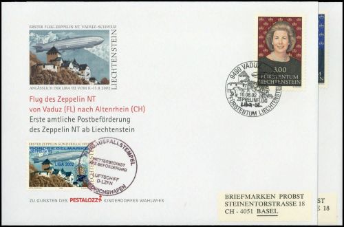 2002, Zeppelin,Zeppelinpost NT, LZ07 D-LZFN, Brief