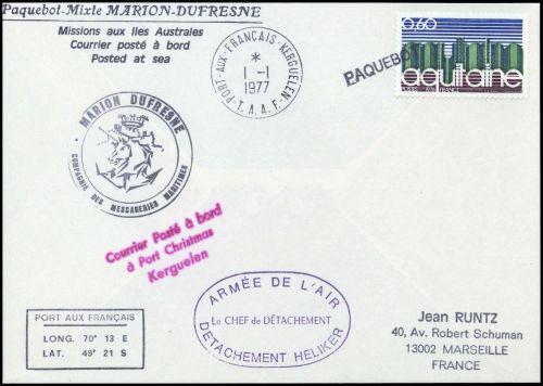 1977, Französische Gebiete in der Antarktis, Fr 1964, Brief