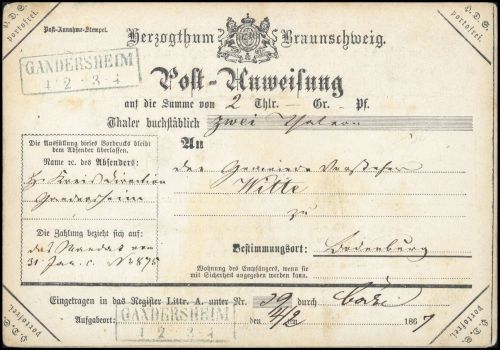 Altdeutschland Braunschweig, DA, Brief
