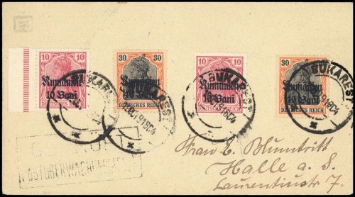 1918, Deutsche Besetzung I. WK Rumänien, 9, 12, Brief