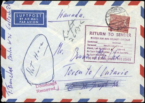 1956, Canada, Bln 54, Brief