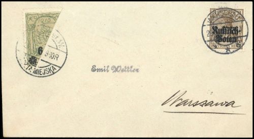 1915, Deutsche Besetzung I. WK Polen, 1 u.a., Brief
