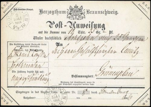 Altdeutschland Braunschweig, DA, Brief