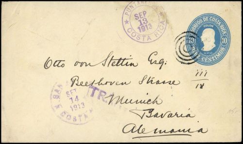 1911, Costa Rica, U 10, Brief