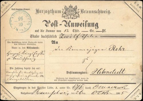 Altdeutschland Braunschweig, DA, Brief
