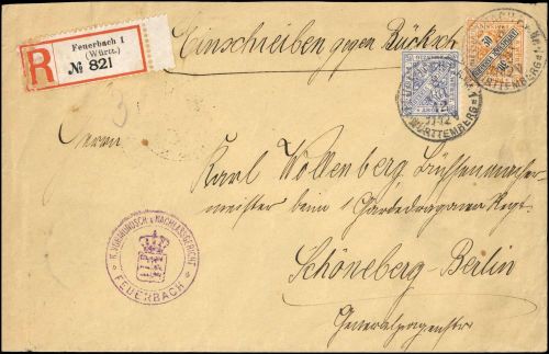 1906, Altdeutschland Württemberg, 233, 231, Brief