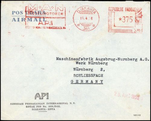1950, Indonesien, Brief