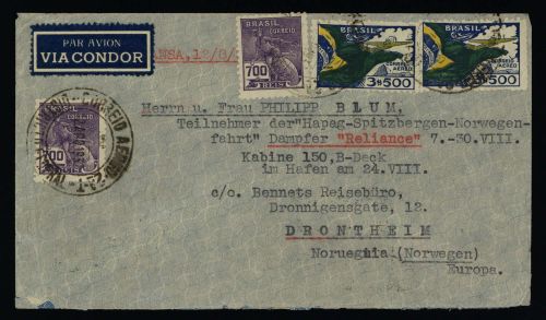 1937, Brasilien, 470 (2) u.a., Brief