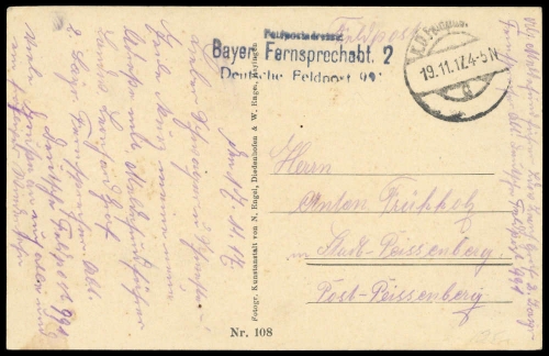 1917, Feldpost I. Wk, Brief