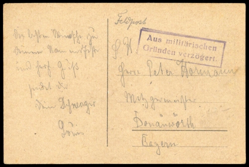 1915, Feldpost I. Wk, Brief