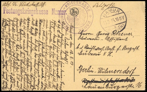 1915, Feldpost I. Wk, Brief