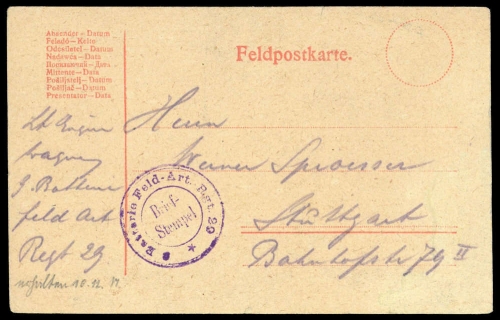 1914, Feldpost I. Wk, Brief