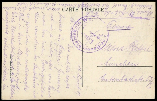 1917, Feldpost I. Wk, Brief