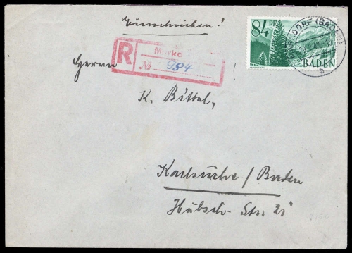 1948, Französische Zone Baden, 12, Brief