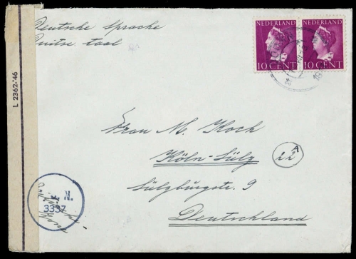 1943, Niederlande, 343 (2), Brief