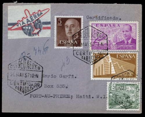 1957, Spanien, 822 u.a., Brief
