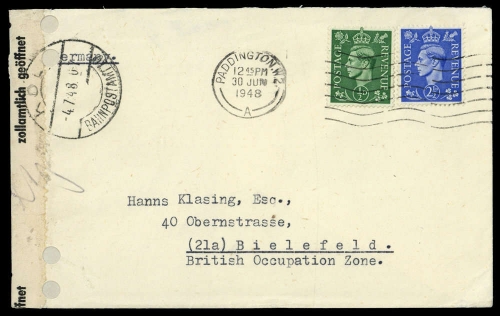 1948, Grossbritannien, 198 u.202, Brief