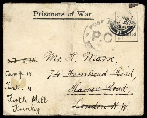 1915, Grossbritannien, Brief