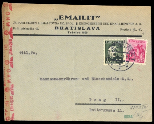 1941, Slowakei, 67 u.82, Brief