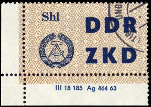 1963, DDR Verwaltungspost C Laufkontrollzettel ZKD, 14 DV 2, cto