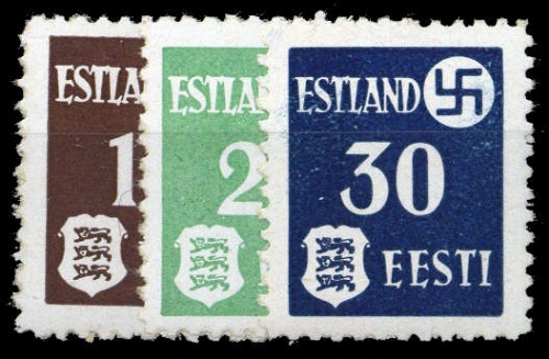1941, Deutsche Besetzung II. WK Estland, 1-3 x, *