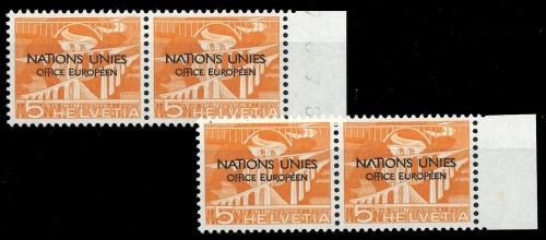 1950, Schweiz Europäisches Amt der Vereinten Nationen ONU, 1 PF ...