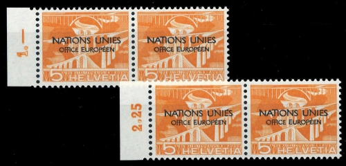 1950, Schweiz Europäisches Amt der Vereinten Nationen ONU, 1 PF ...