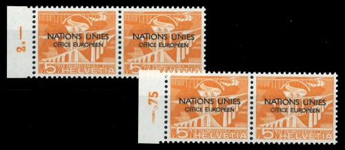 1950, Schweiz Europäisches Amt der Vereinten Nationen ONU, 1 PF ...