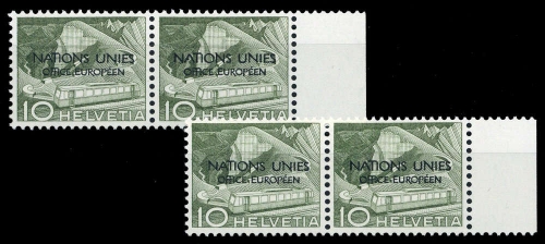1950, Schweiz Europäisches Amt der Vereinten Nationen ONU, 2 PF ...