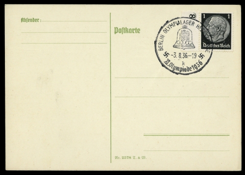 Sport u. Spiel,Olympia Berlin 1936,Sonderstempel, Brief