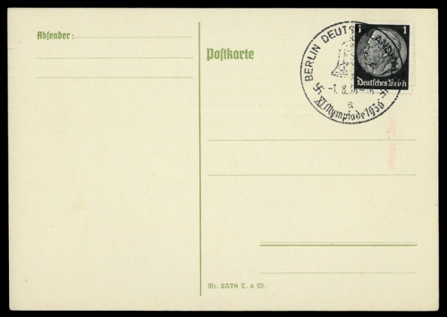 Sport u. Spiel,Olympia Berlin 1936,Sonderstempel, Brief